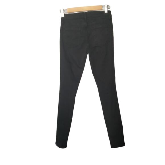 Frame Women's Sz 25 Black Jeans 'Le Skinny de Jeanne' Distressed Stretch Denim - Picture 5 of 8